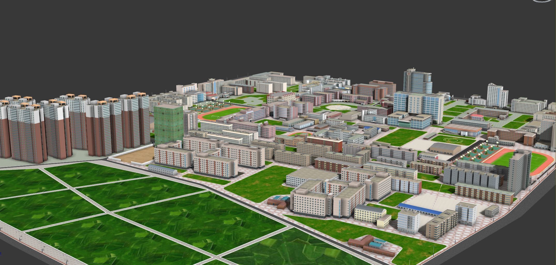 Real city  Low-poly 3D model_4