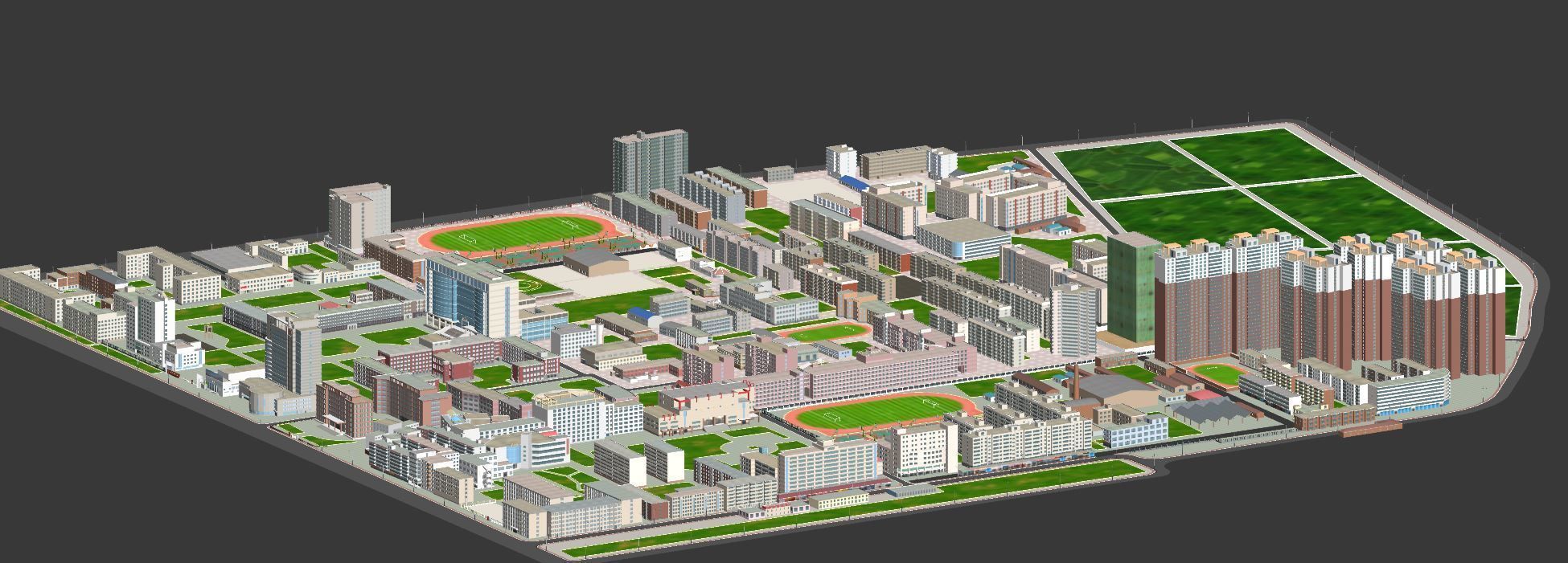 Real city  Low-poly 3D model_2