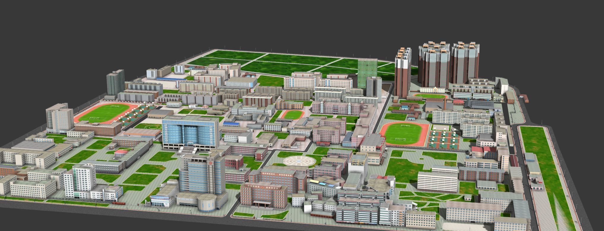 Real city  Low-poly 3D model_7