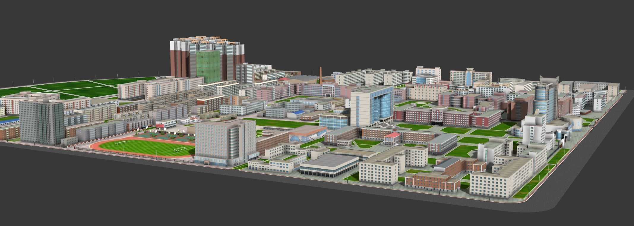 Real city  Low-poly 3D model_6