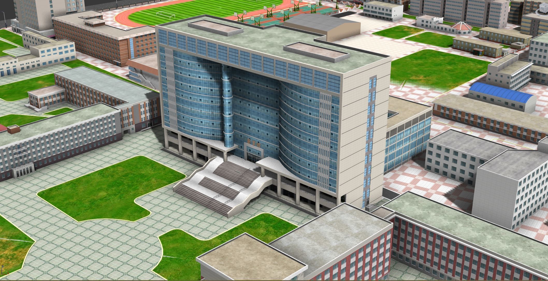 Real city  Low-poly 3D model_12