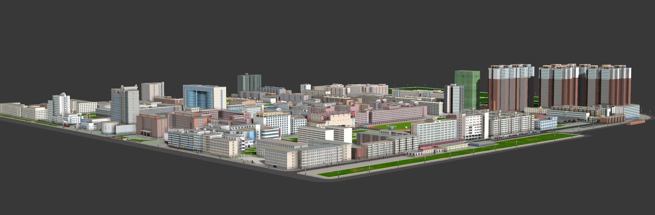 Real city  Low-poly 3D model_9