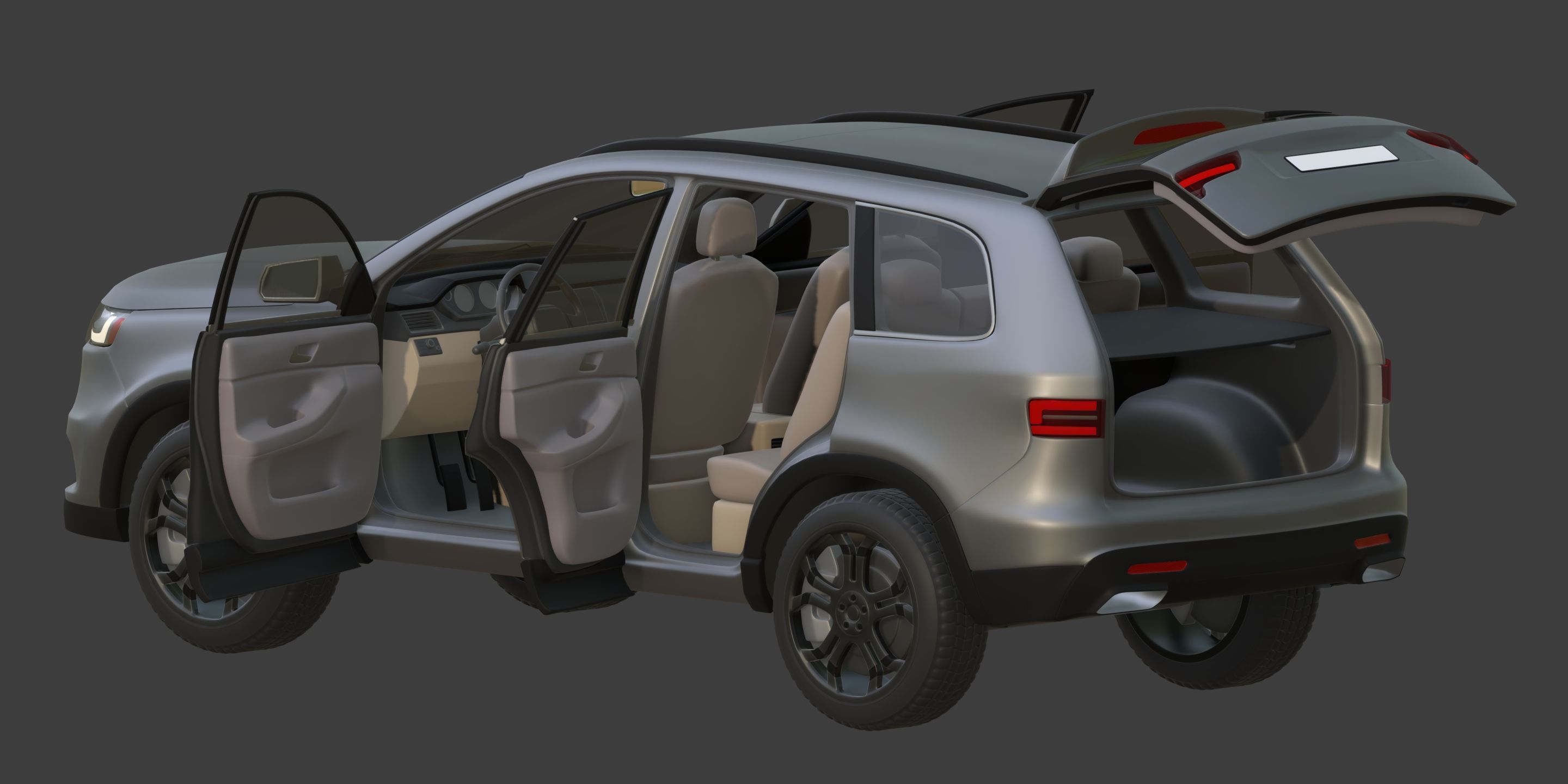 Generic Large Modern SUV Car -- Crossover -- Off-Road -- 4x4 3D model_7