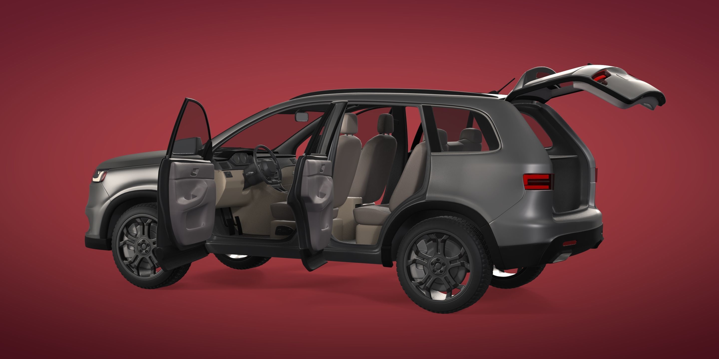 Generic Large Modern SUV Car -- Crossover -- Off-Road -- 4x4 3D model_1