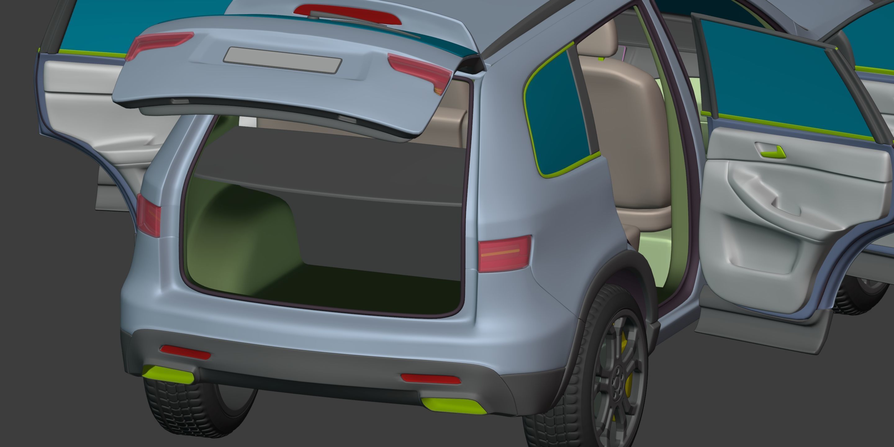 Generic Large Modern SUV Car -- Crossover -- Off-Road -- 4x4 3D model_21