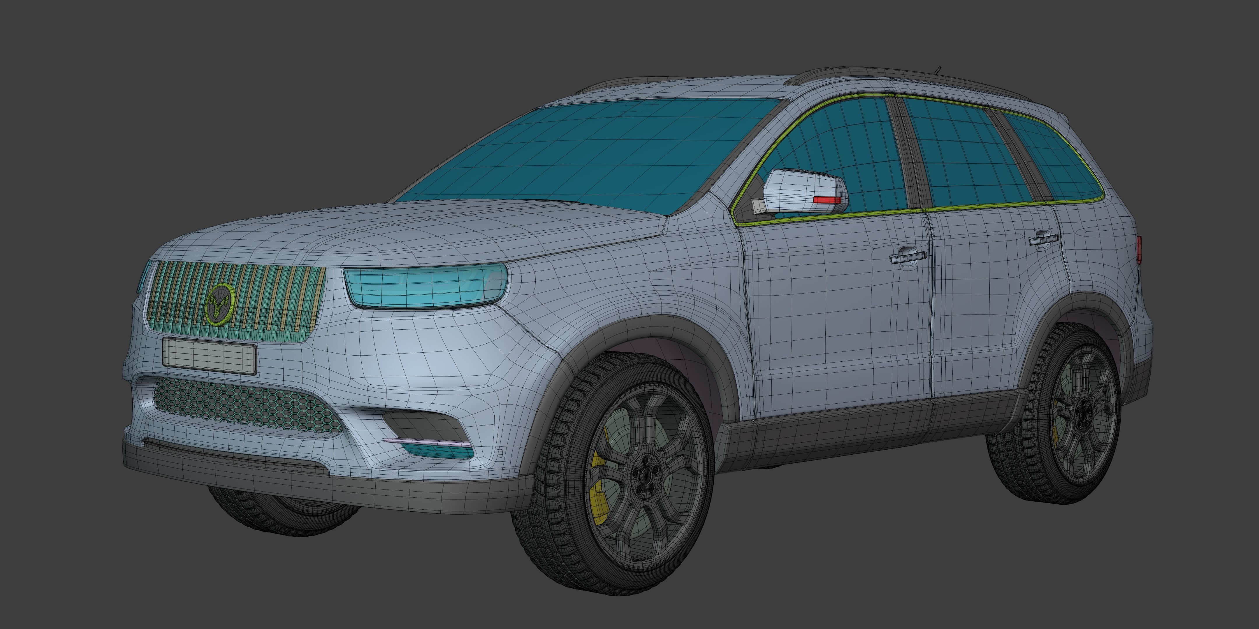 Generic Large Modern SUV Car -- Crossover -- Off-Road -- 4x4 3D model_4