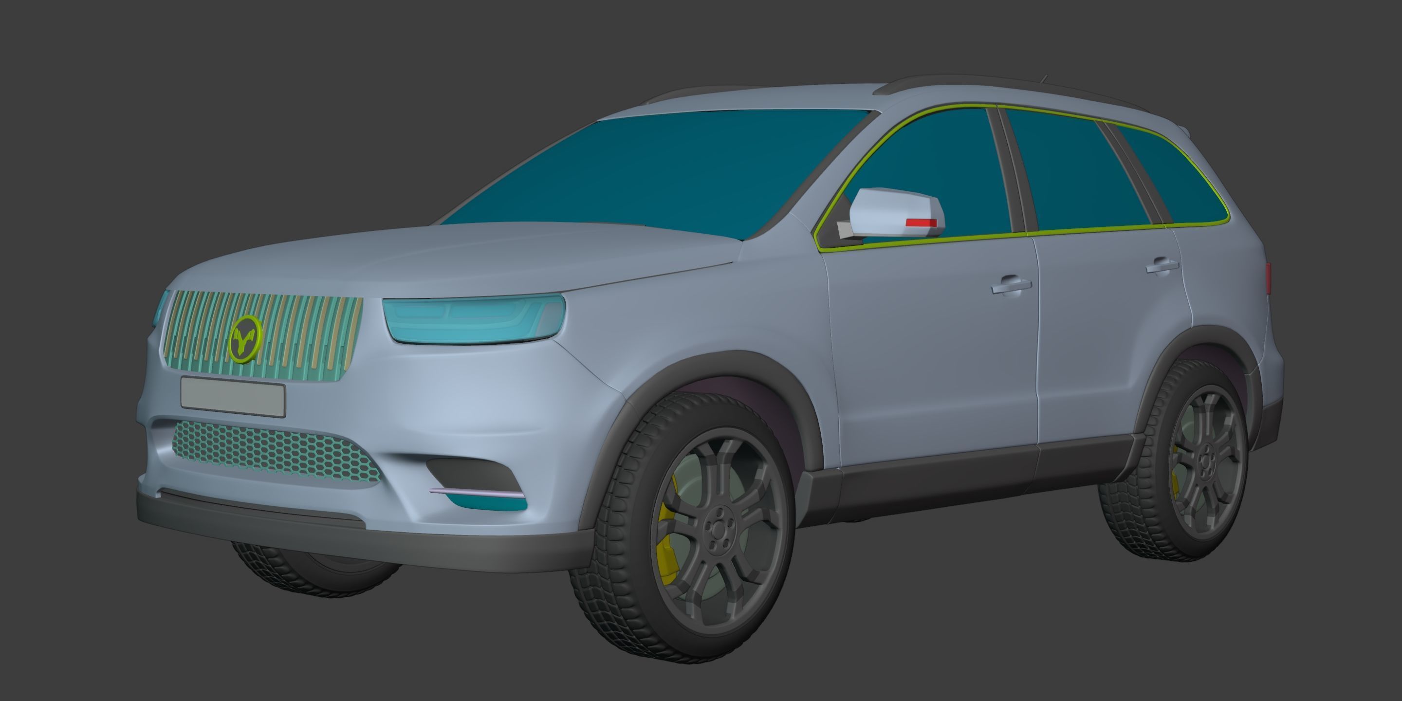 Generic Large Modern SUV Car -- Crossover -- Off-Road -- 4x4 3D model_3