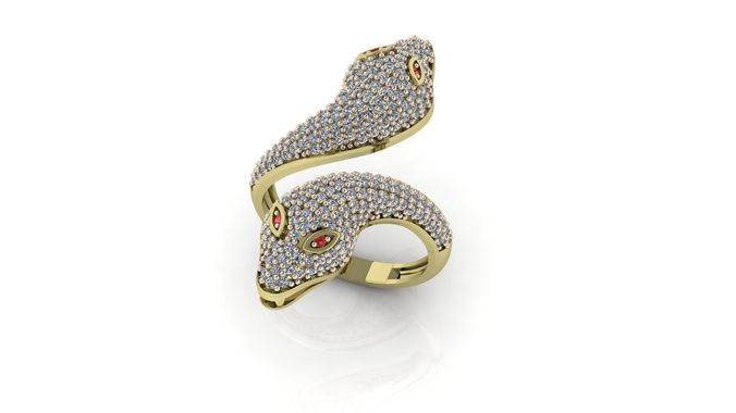 Snake Ring 2x 3D print model 3D print model