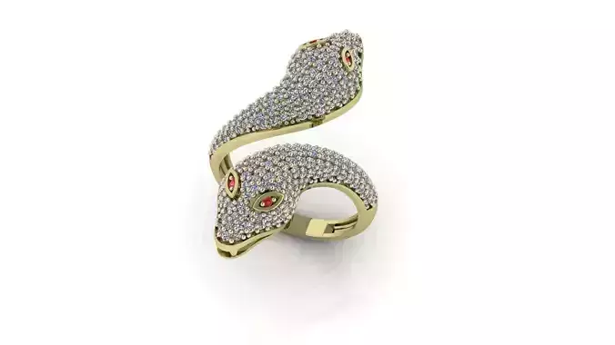 Snake Ring 2x 3D print model 3D print model