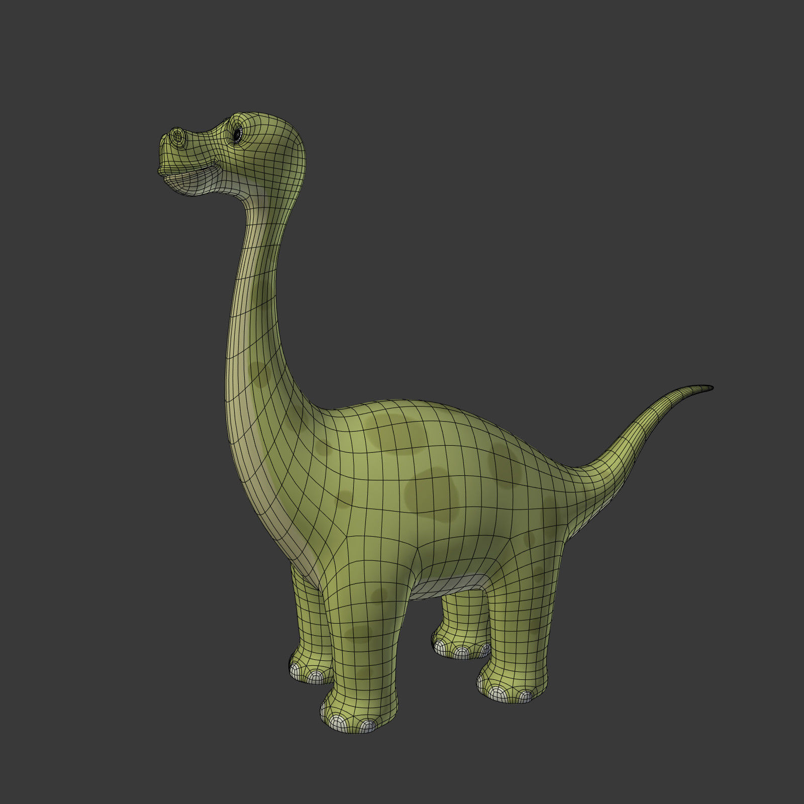 Cartoon Dinosaur Low-poly 3D model_5