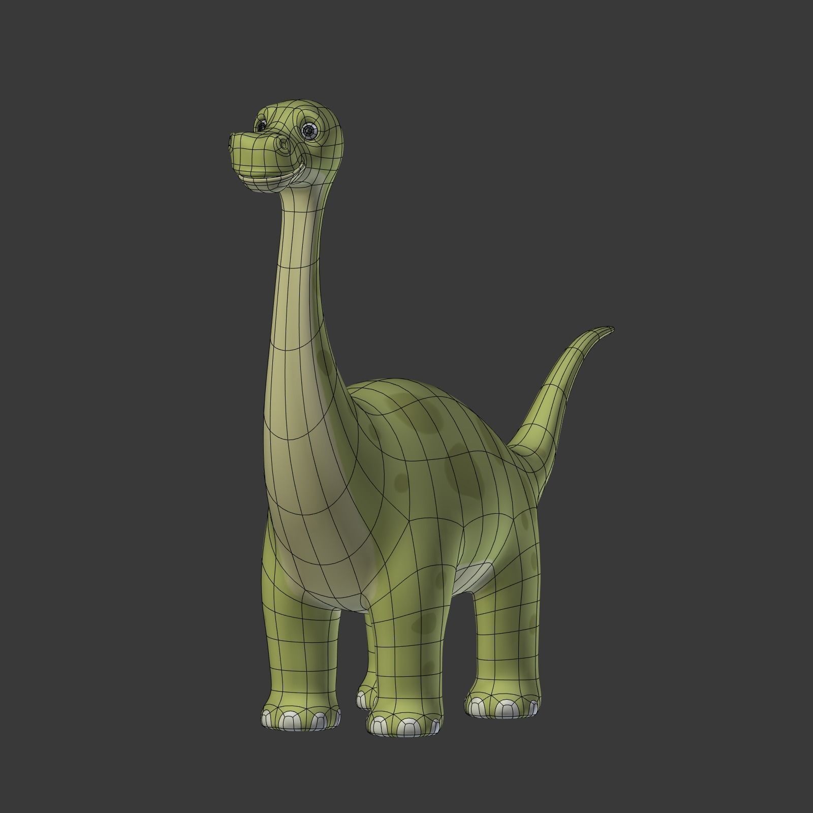 Cartoon Dinosaur Low-poly 3D model_8