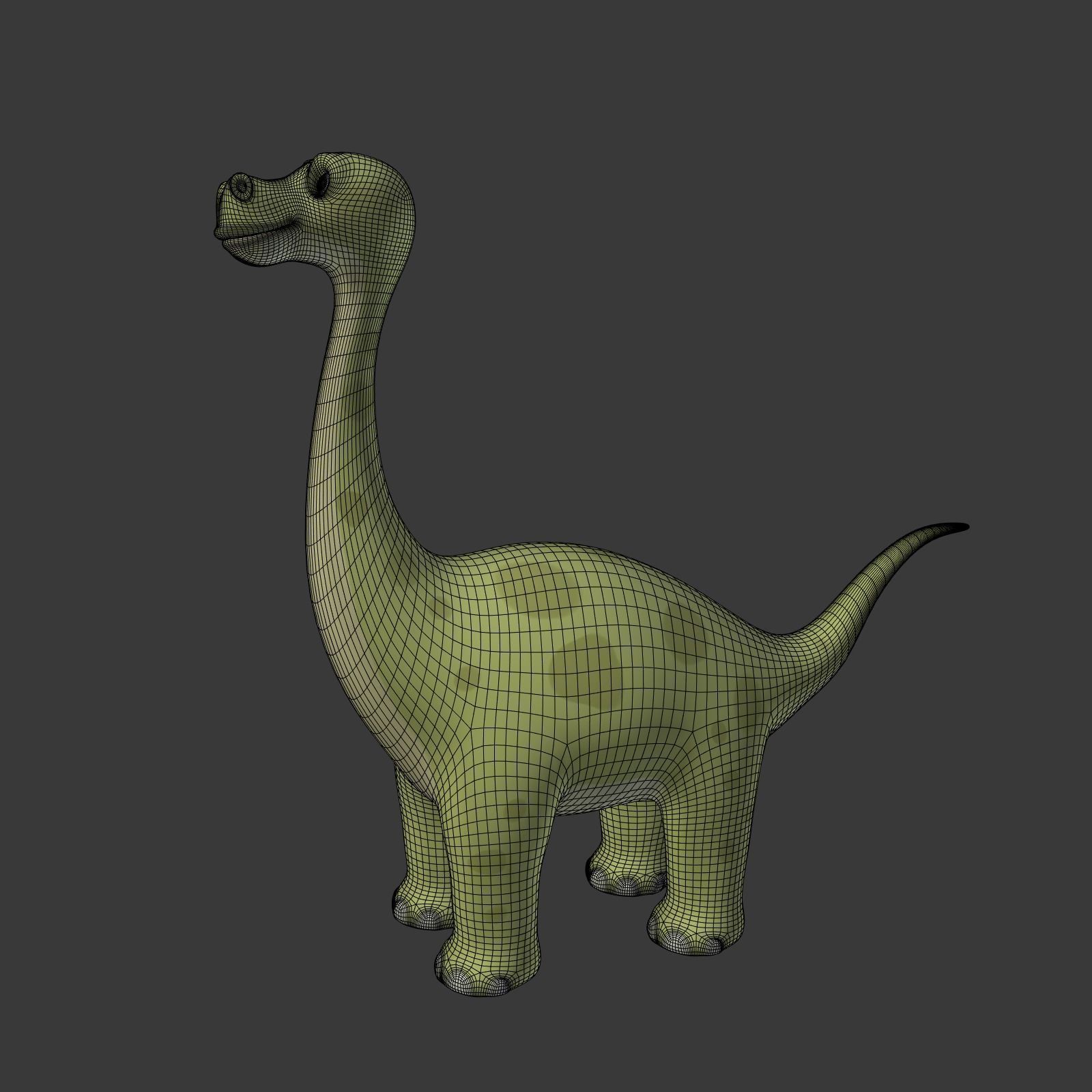 Cartoon Dinosaur Low-poly 3D model_6