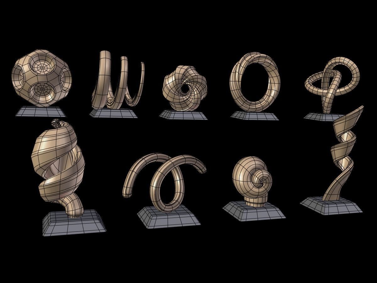 Decorative Abstract Elements 2 Low-poly 3D model_2