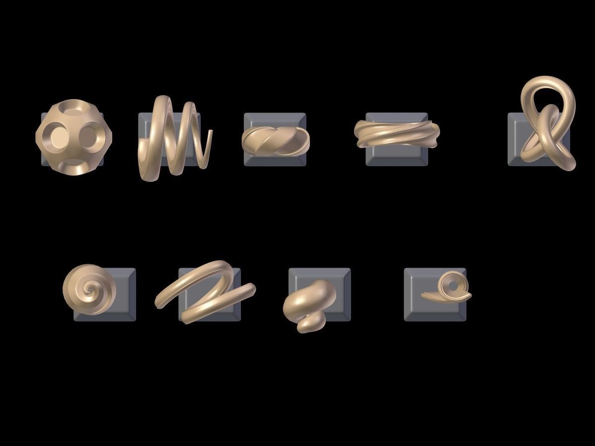 Decorative Abstract Elements 2 Low-poly 3D model_24