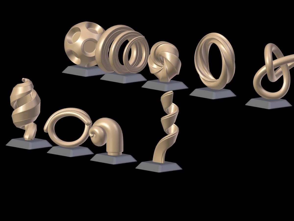 Decorative Abstract Elements 2 Low-poly 3D model_26