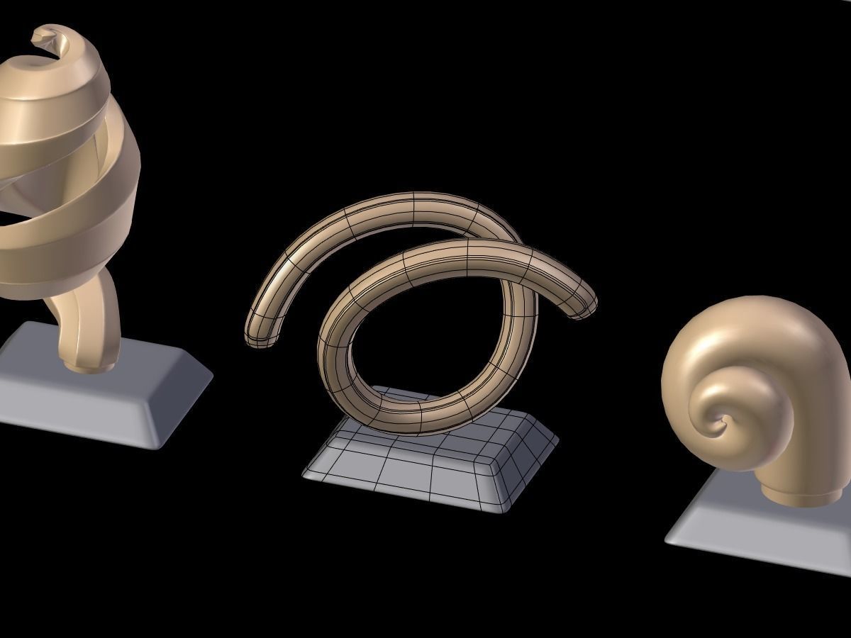 Decorative Abstract Elements 2 Low-poly 3D model_7