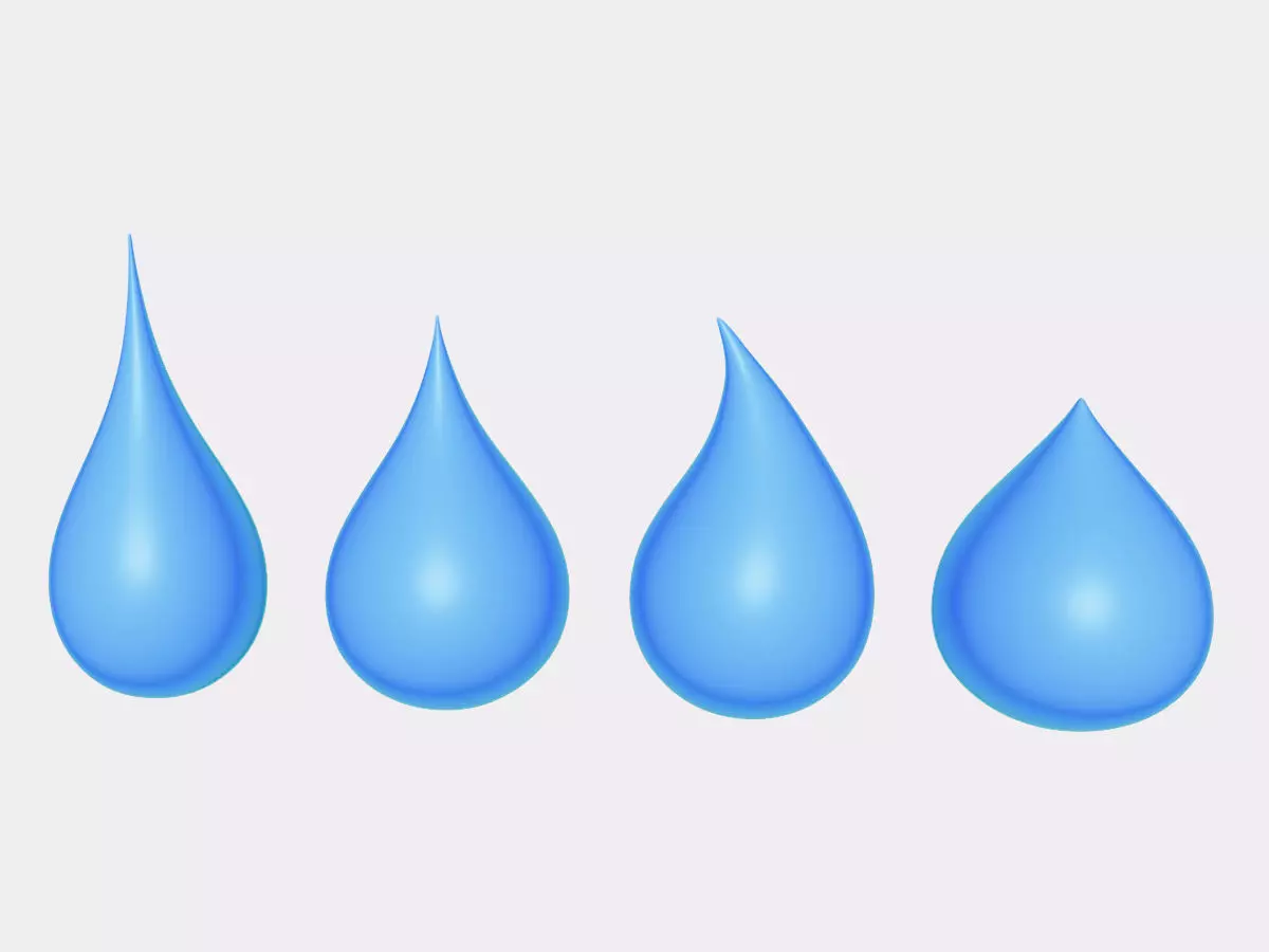 Water - Blood Drops Low-poly 3D model_0