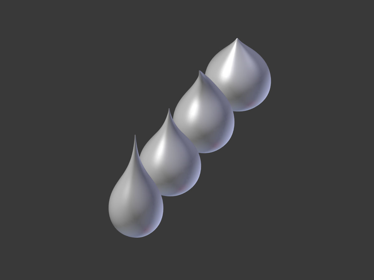 Water - Blood Drops Low-poly 3D model_9