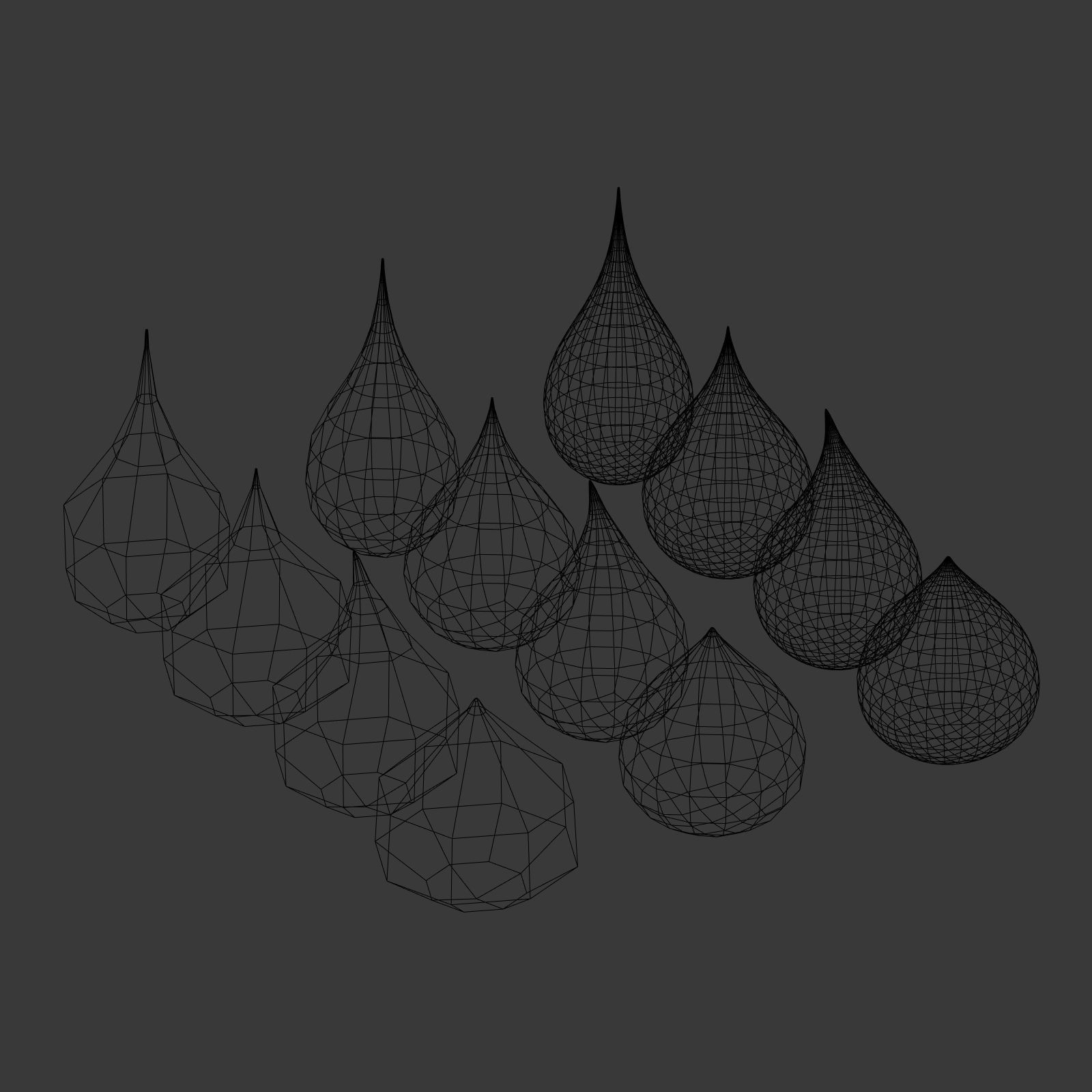 Water - Blood Drops Low-poly 3D model_13