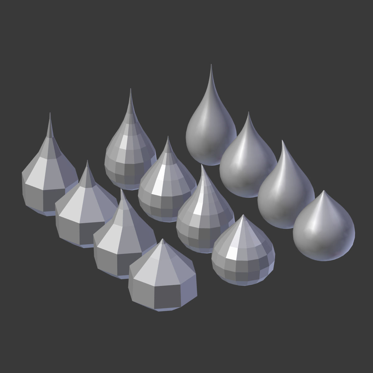 Water - Blood Drops Low-poly 3D model_12