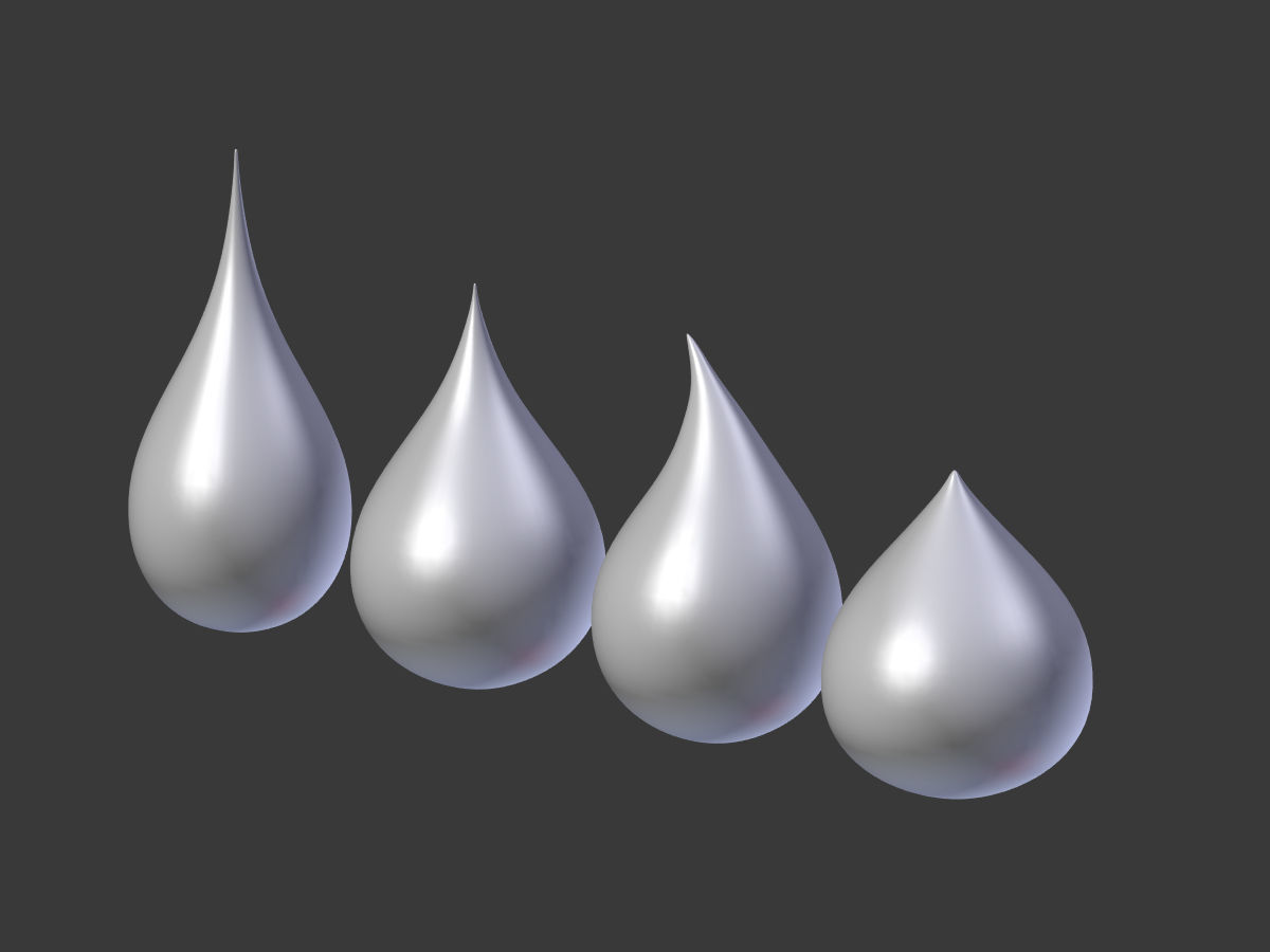 Water - Blood Drops Low-poly 3D model_4