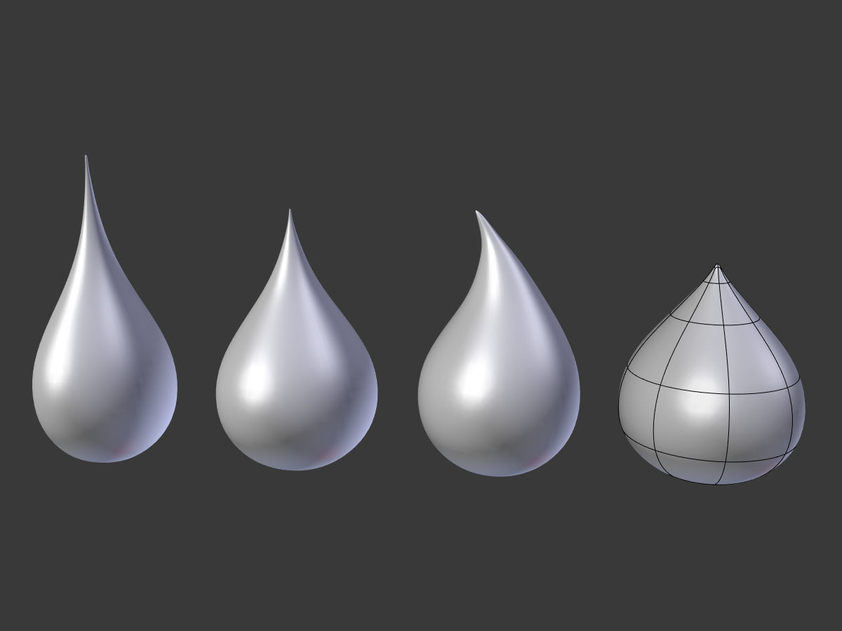 Water - Blood Drops Low-poly 3D model_3