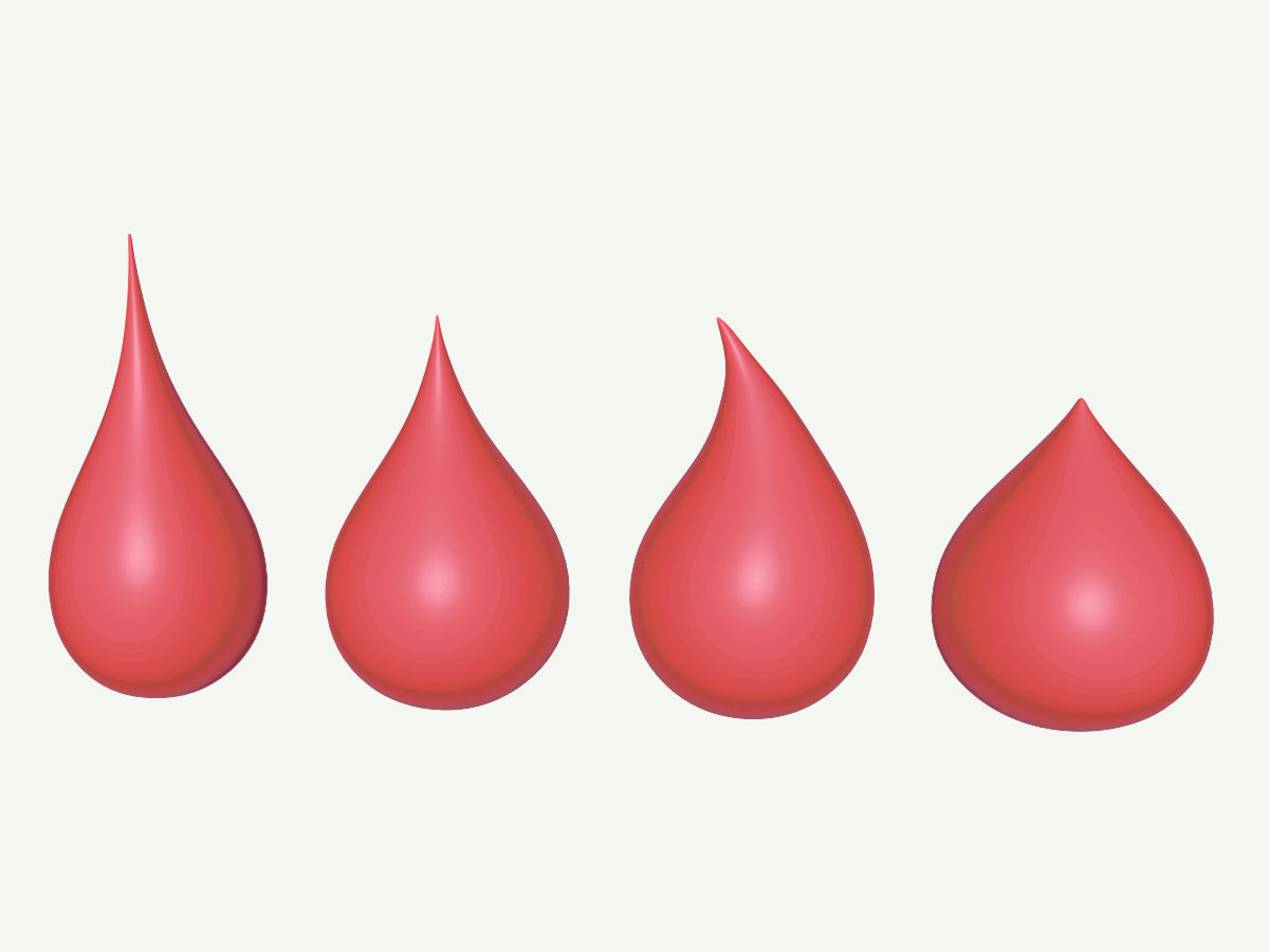Water - Blood Drops Low-poly 3D model_1