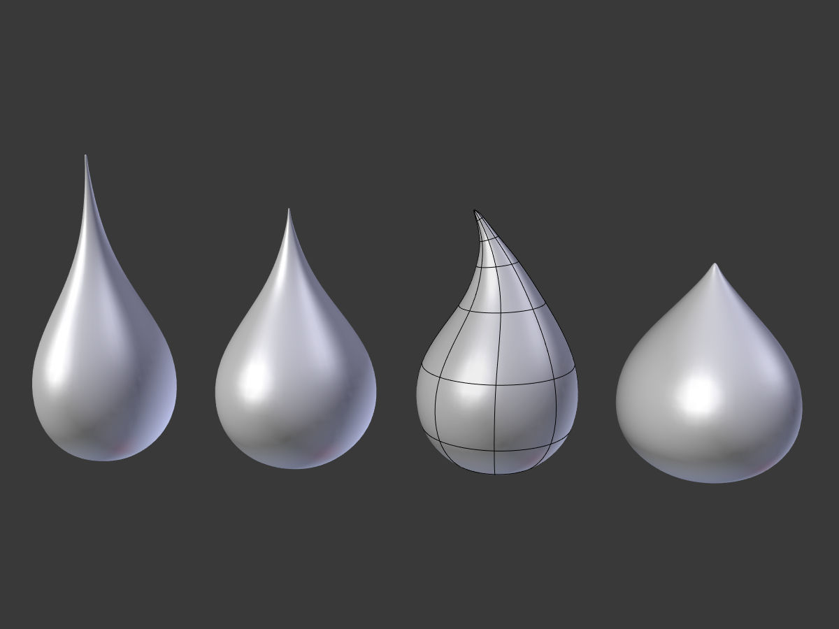 Water - Blood Drops Low-poly 3D model_11