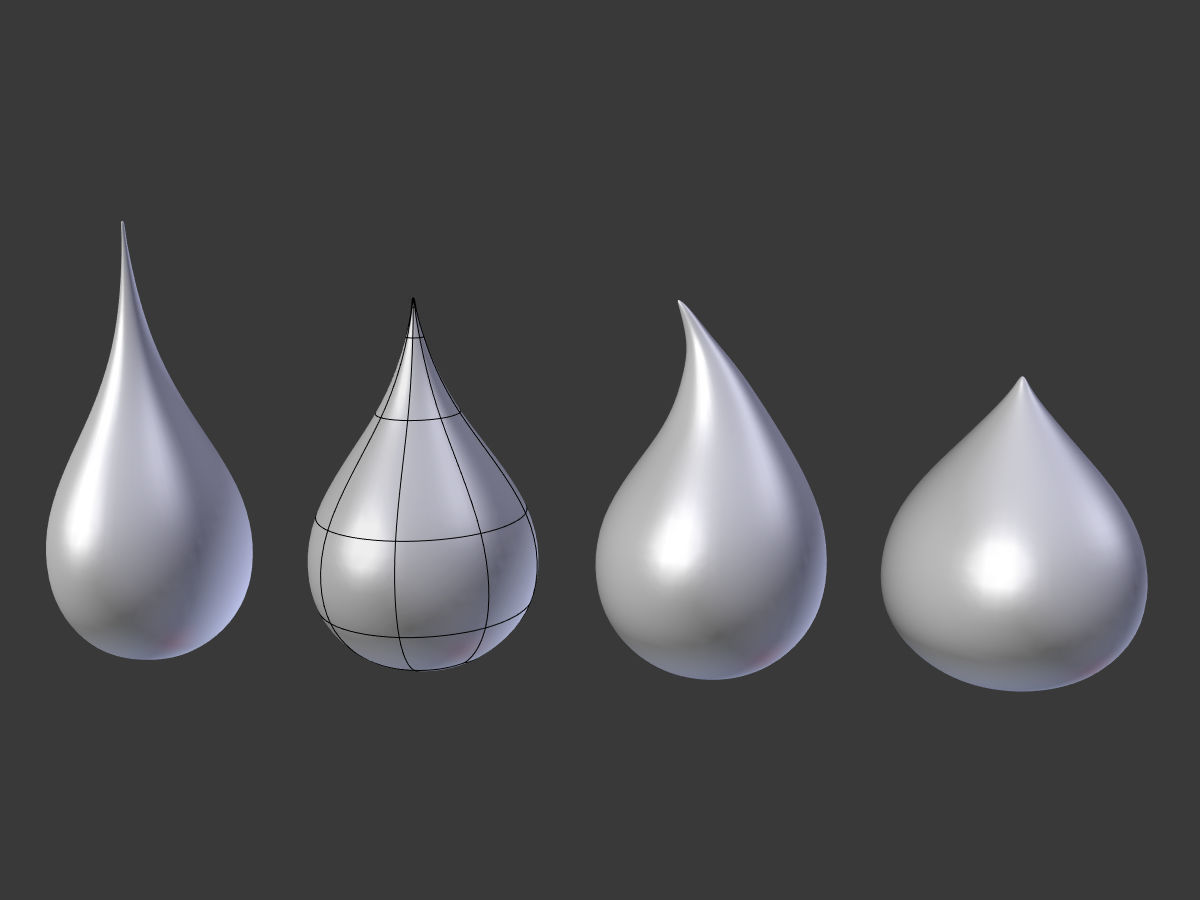 Water - Blood Drops Low-poly 3D model_7