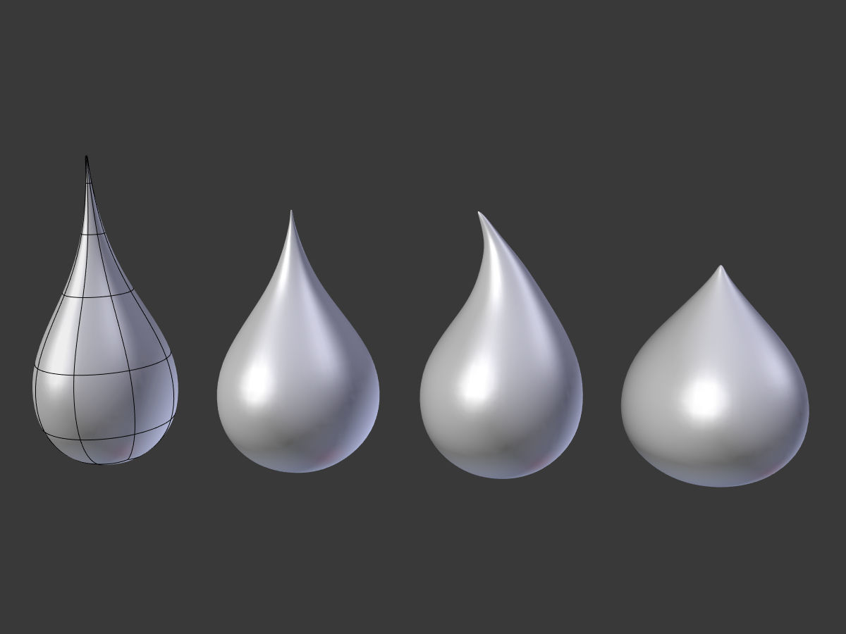 Water - Blood Drops Low-poly 3D model_2