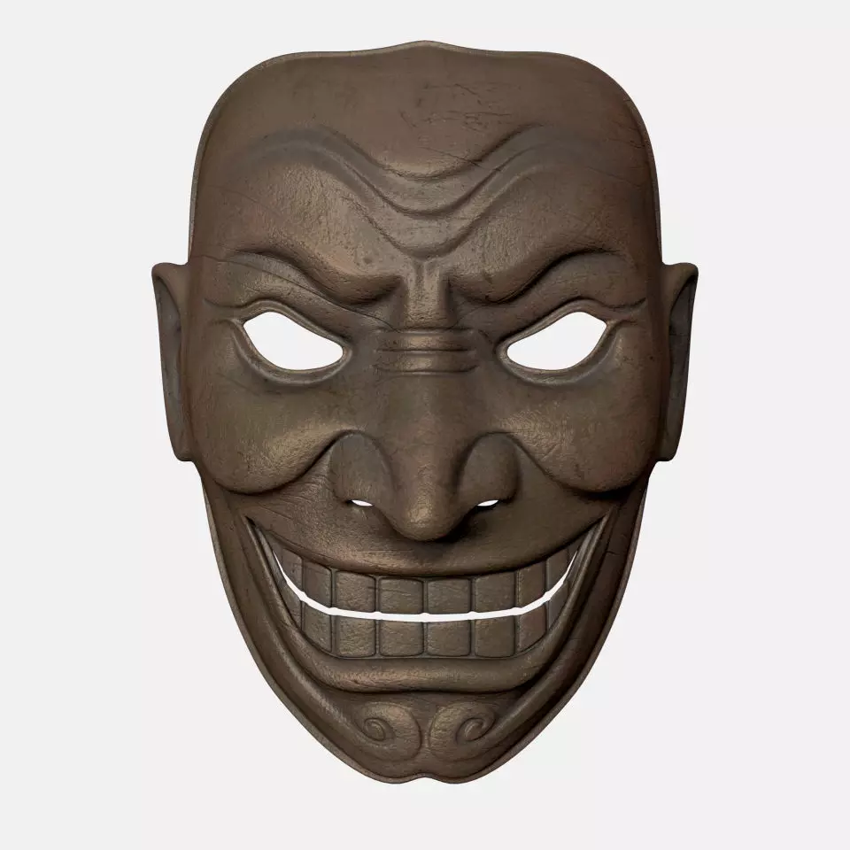 Asian Theater Mask - Demon - Samurai - Gang 3D model