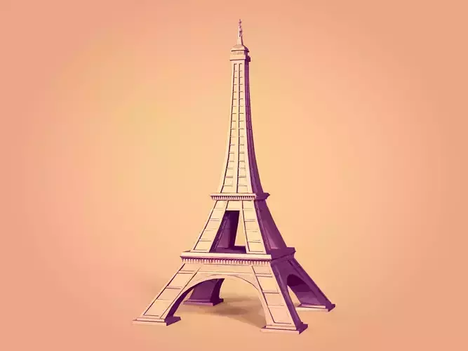 Polygonal Eiffel Tower -- Low Poly - 3D Print Ready