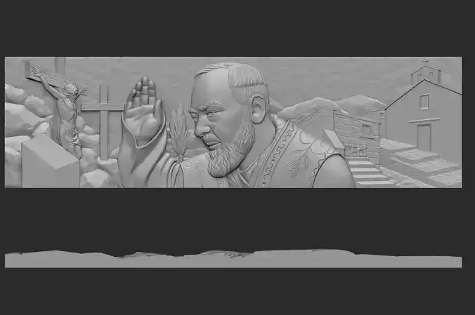 Padre Pio Scene 3D print model