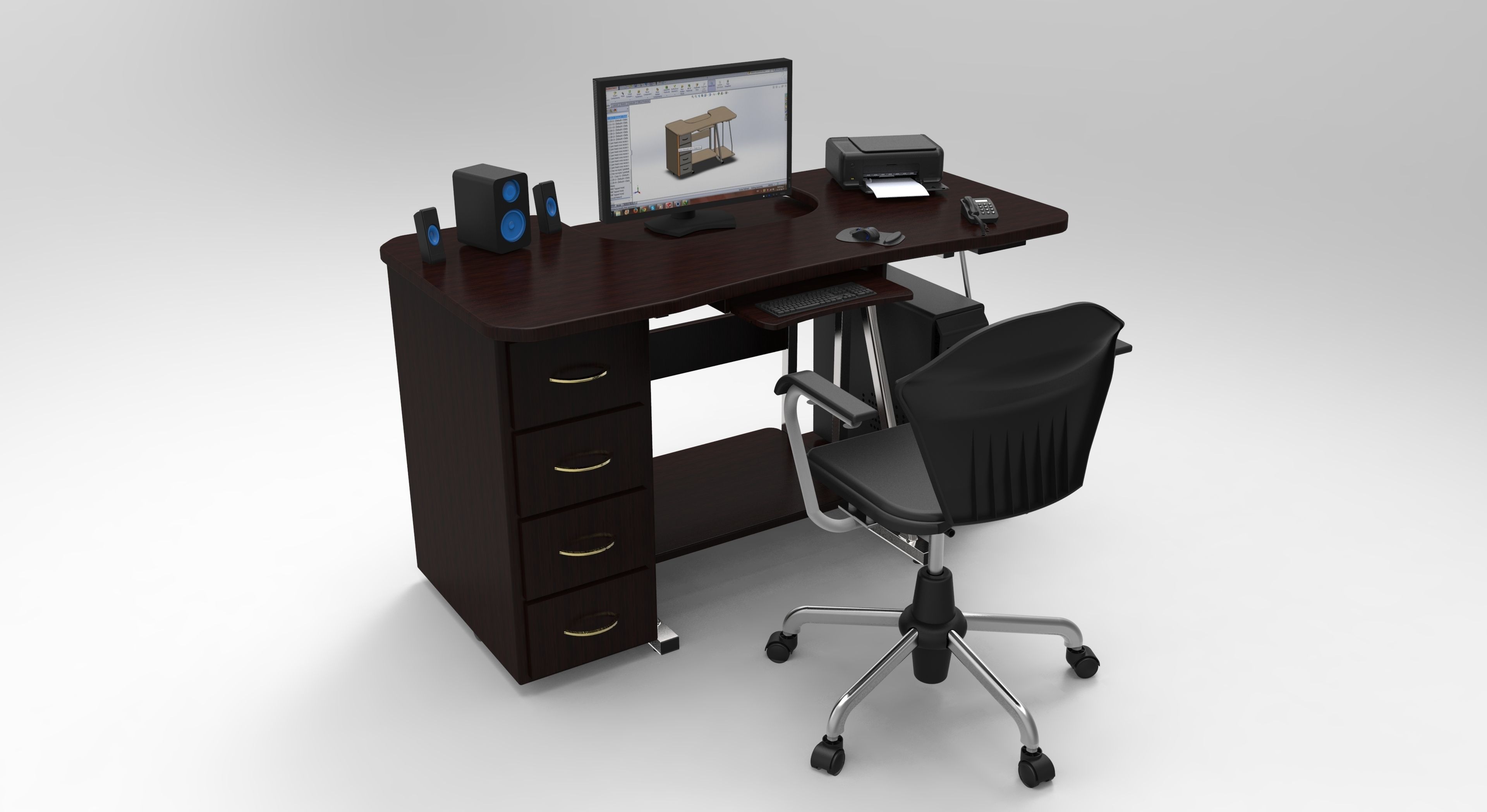 pc table 3 3D model_2