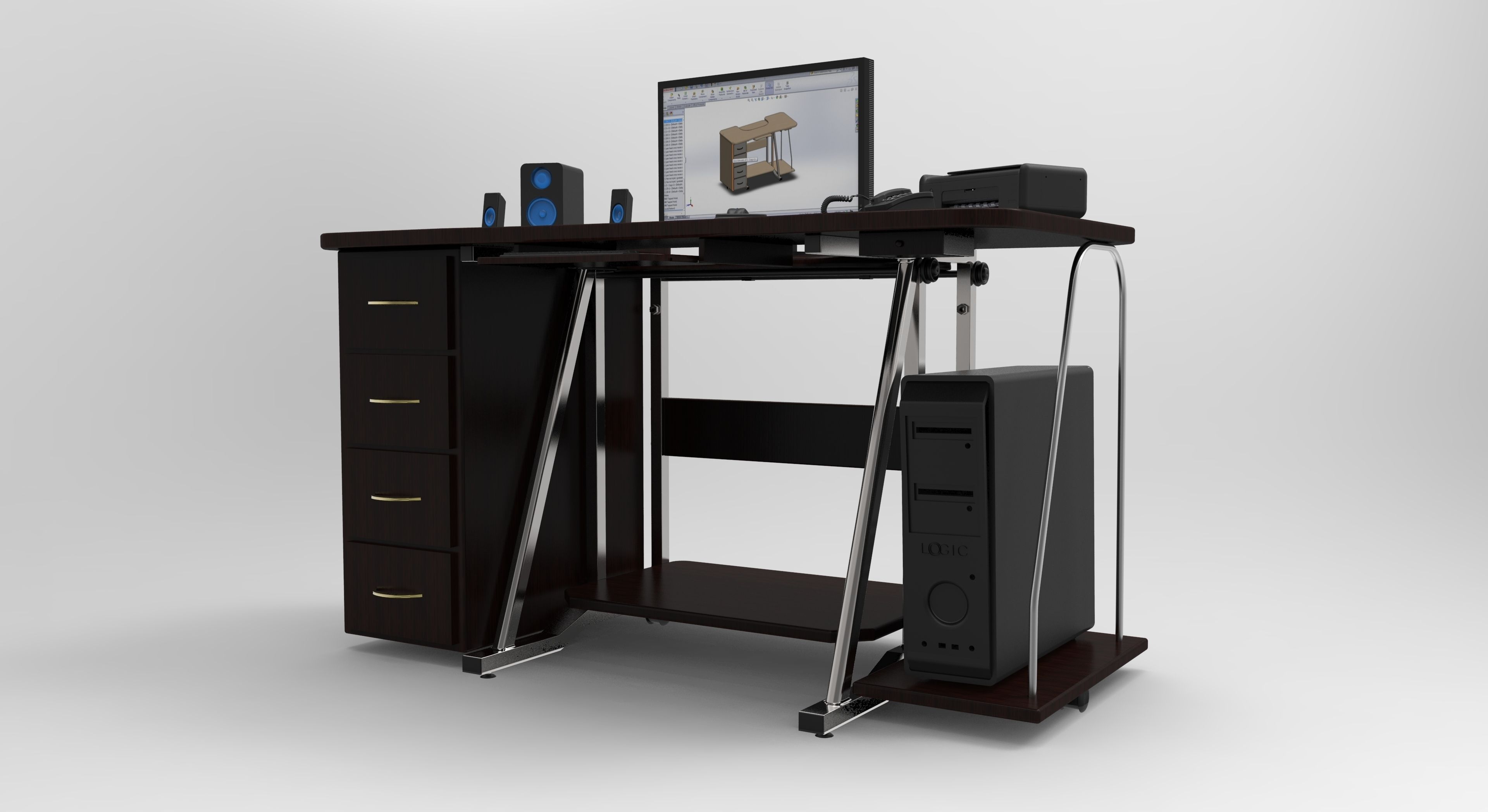 pc table 3 3D model_7