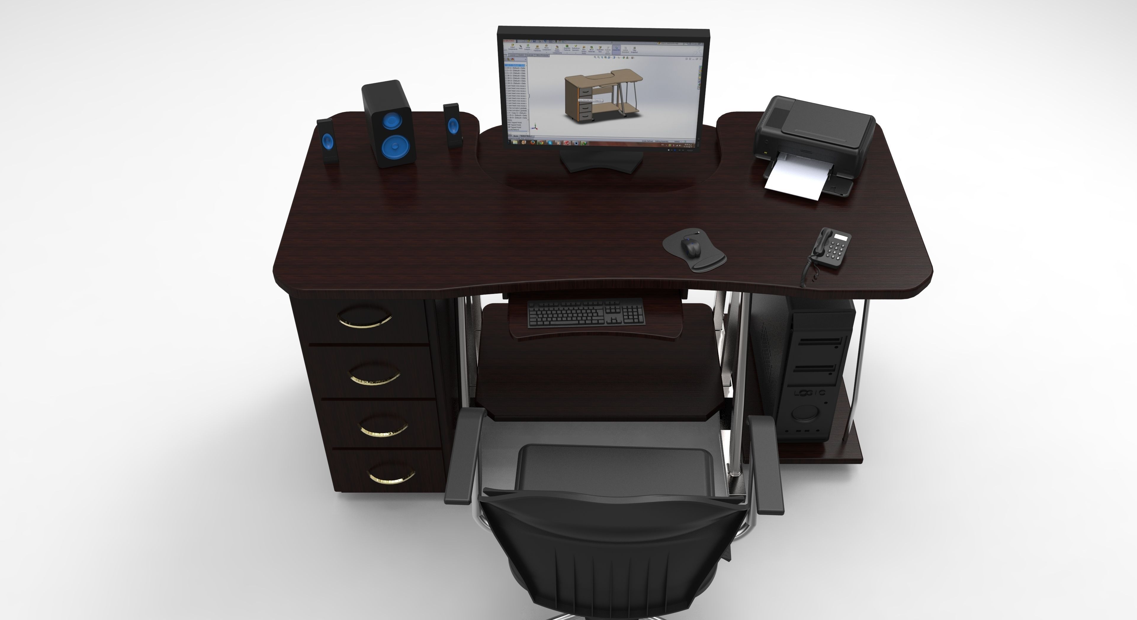 pc table 3 3D model_1