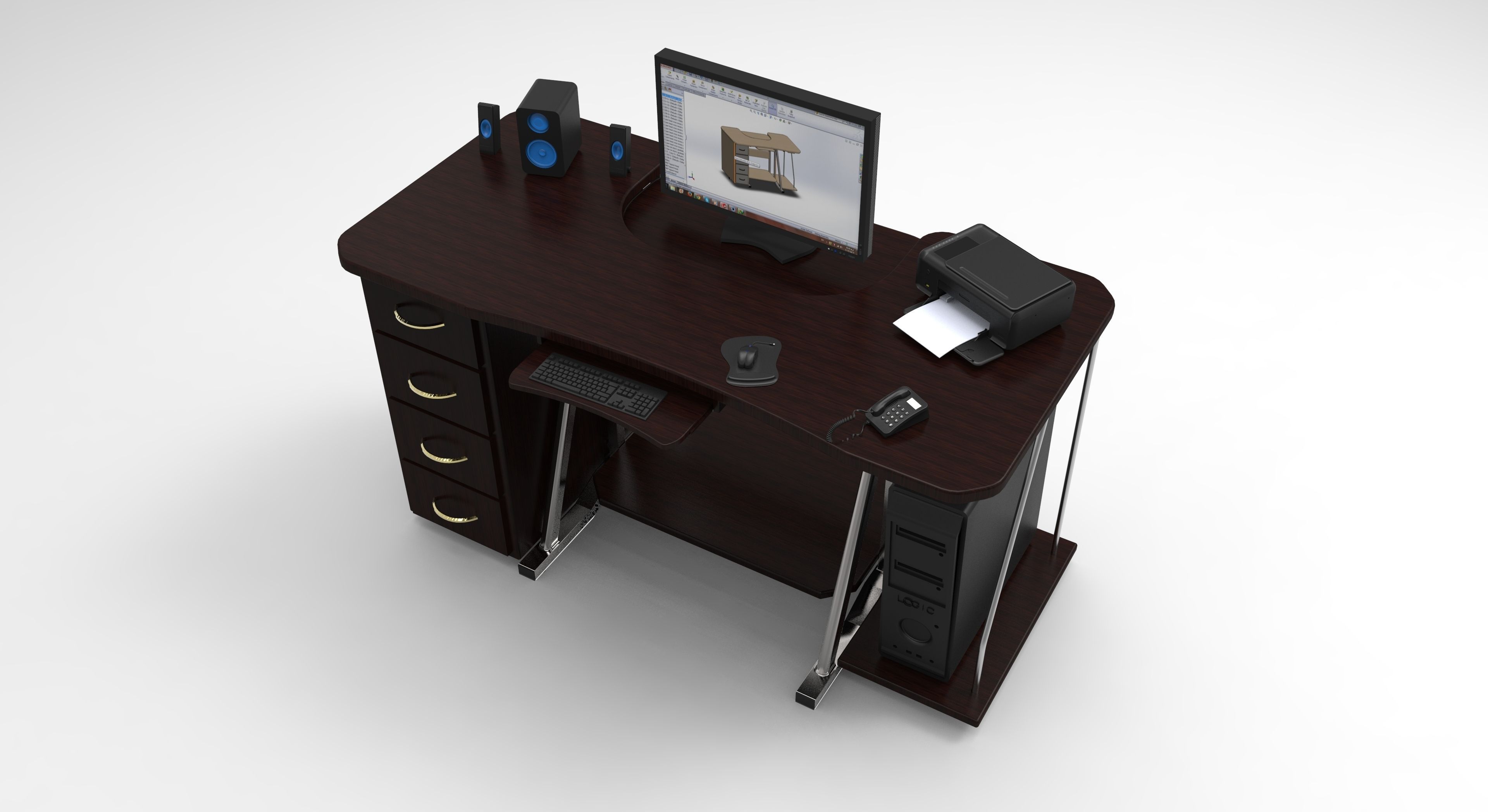 pc table 3 3D model_6