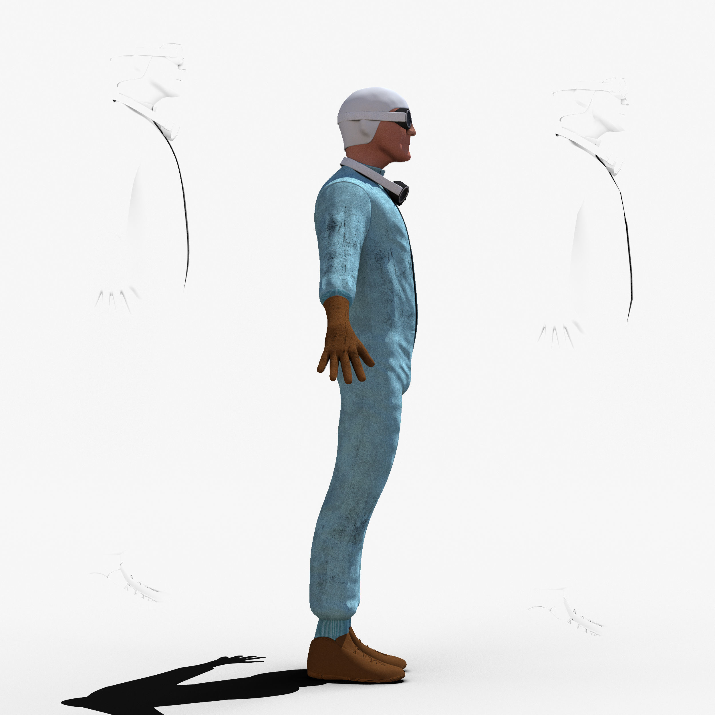 Giuseppe Farina 1950 Low-poly 3D model_6