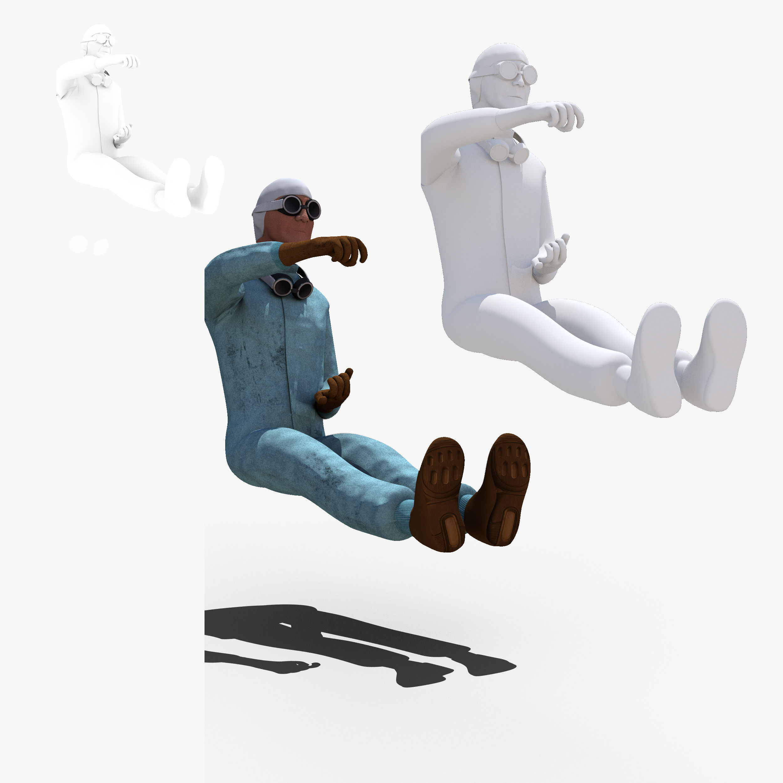 Giuseppe Farina 1950 Low-poly 3D model_4