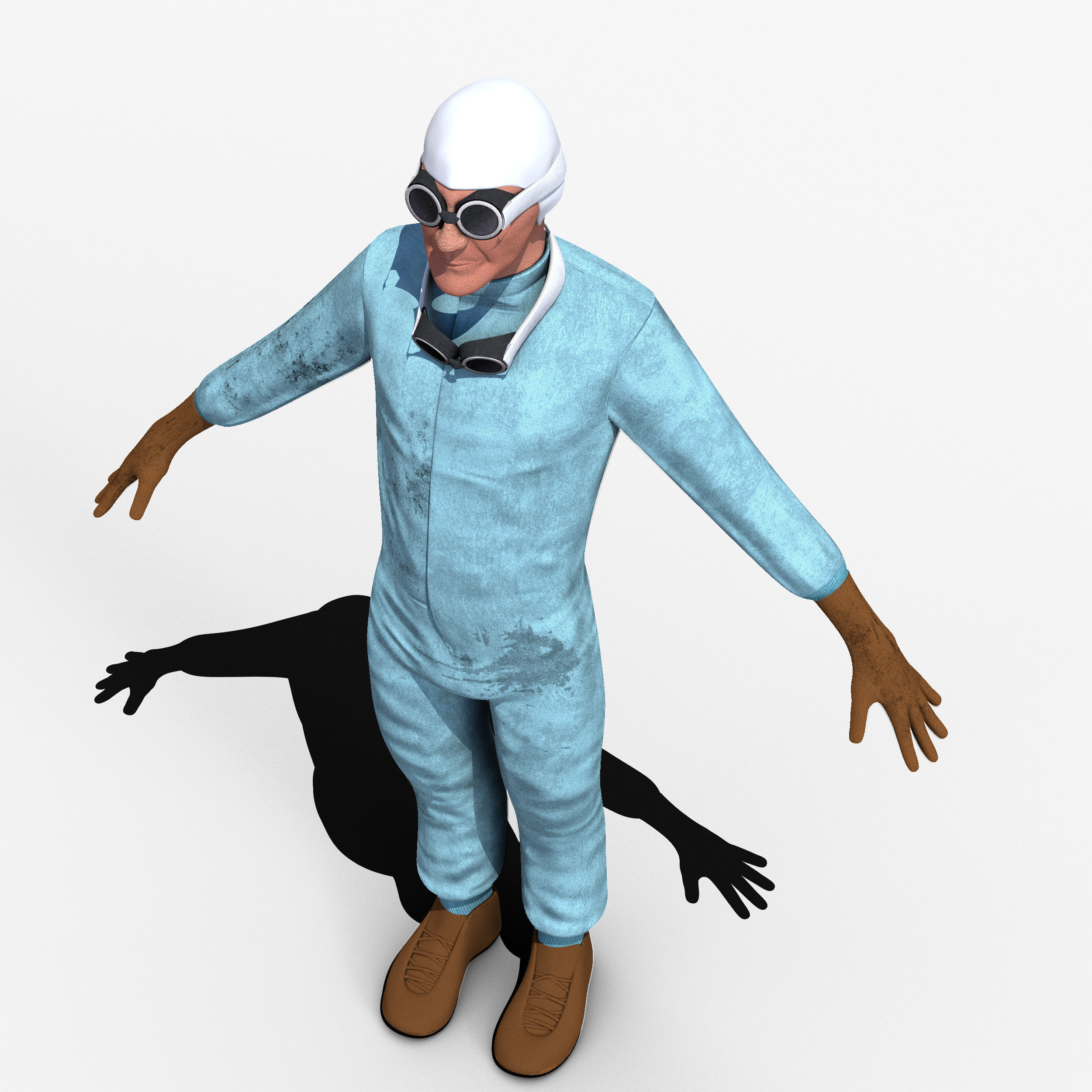 Giuseppe Farina 1950 Low-poly 3D model_8