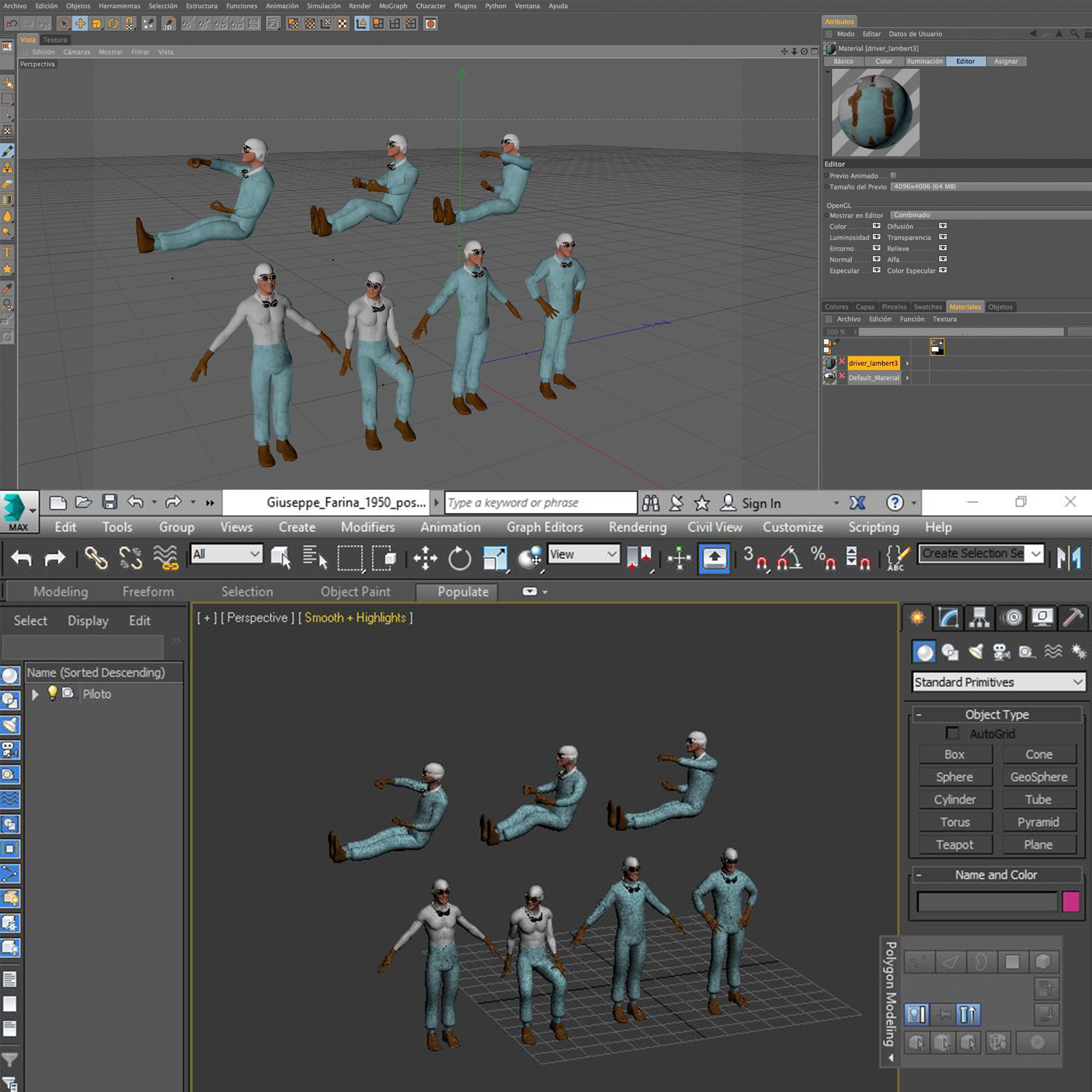Giuseppe Farina 1950 Low-poly 3D model_10