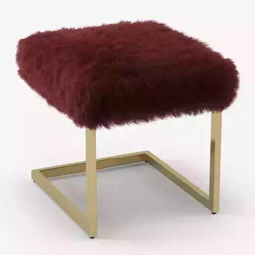 Hildy Tibetan Lamb Ottoman 3D model