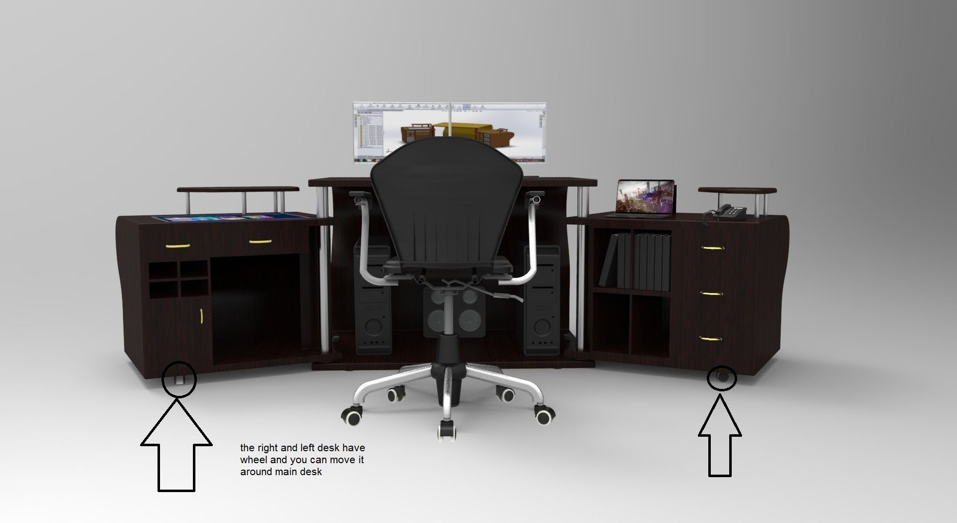 Pc table 2 3D model_1