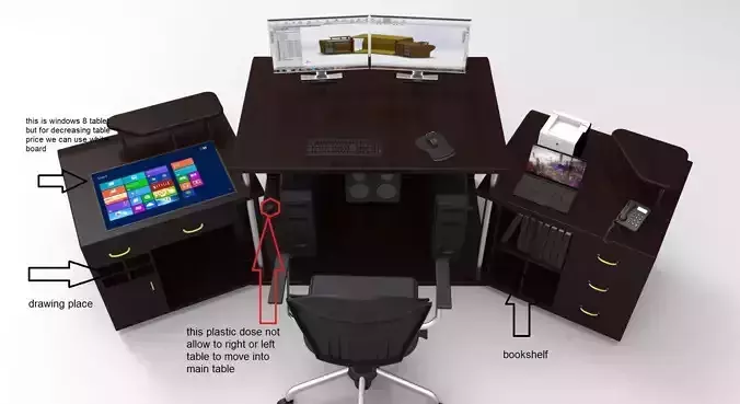 Pc table 2 3D model