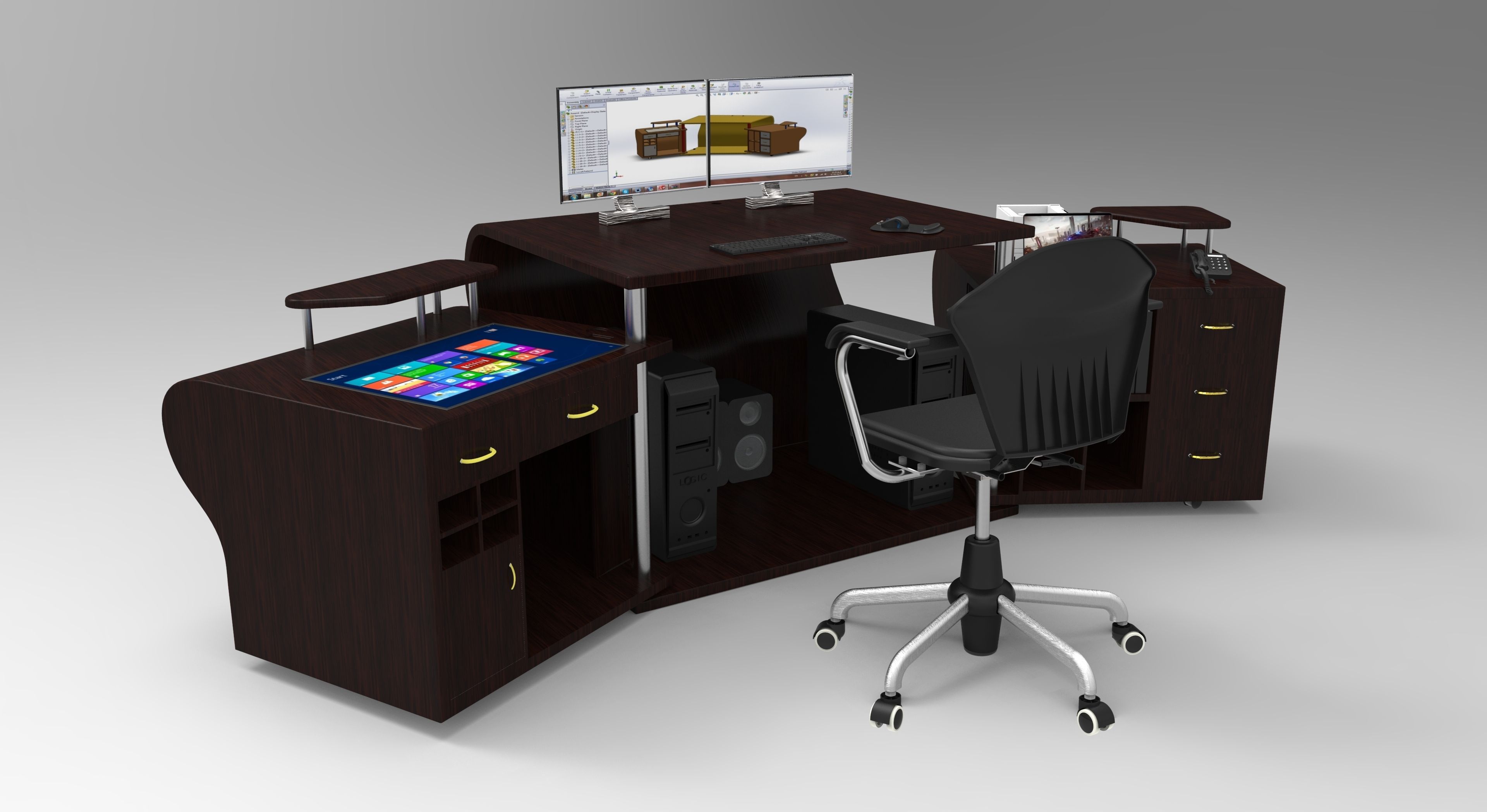 Pc table 2 3D model_2