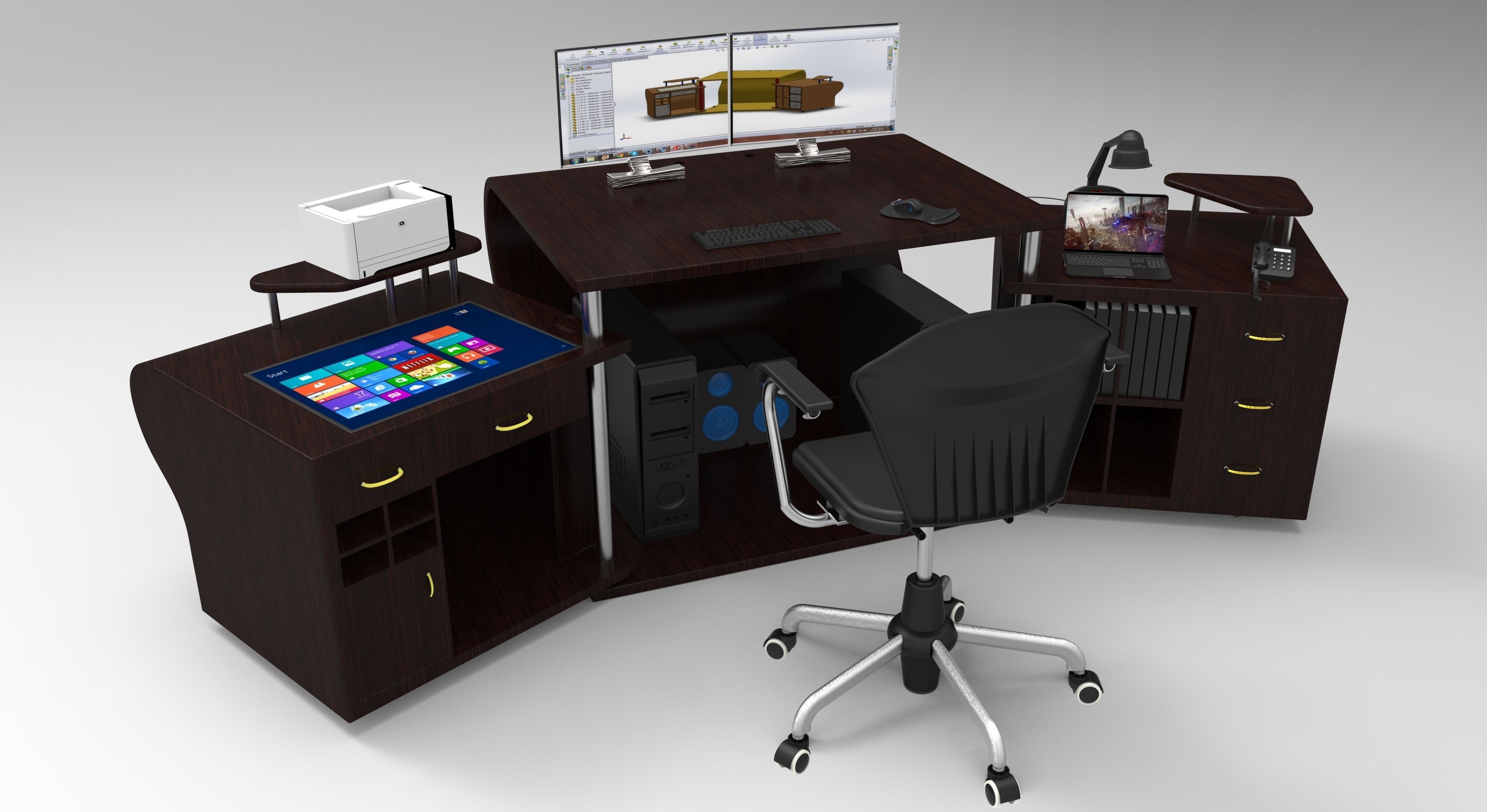 Pc table 2 3D model_6