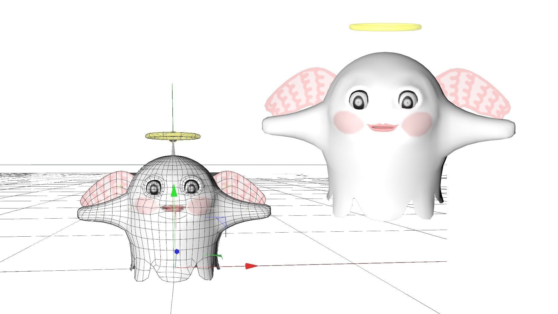 Ghosty Angel Low-poly 3D model_3