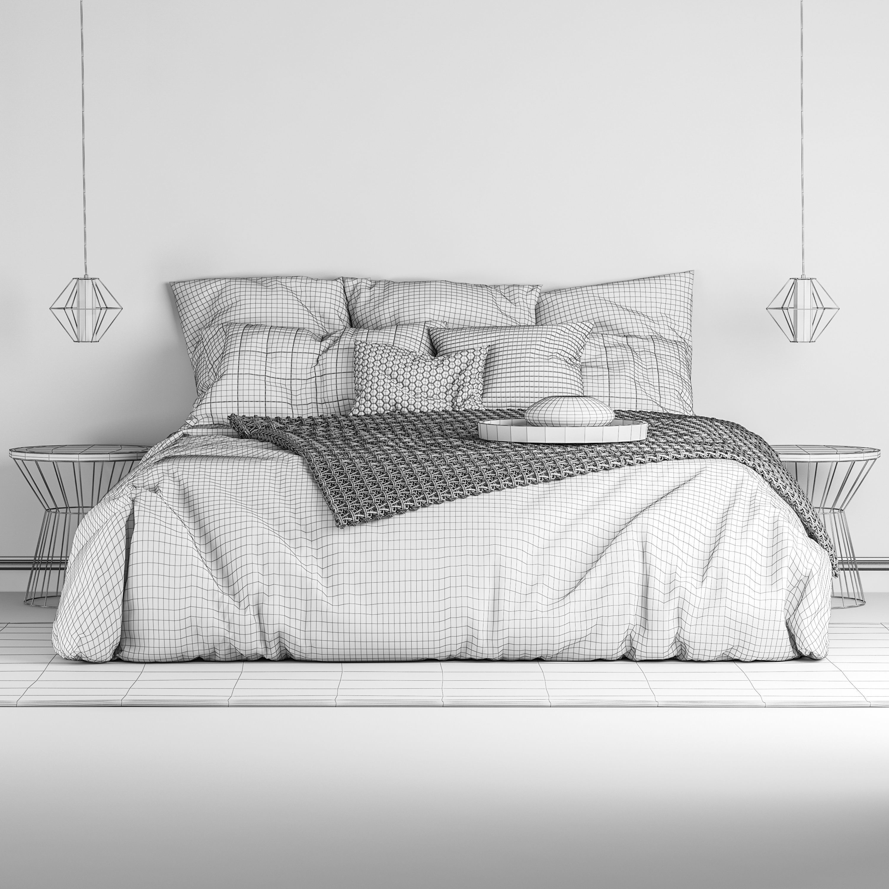 Nordli double bed  3D model_6