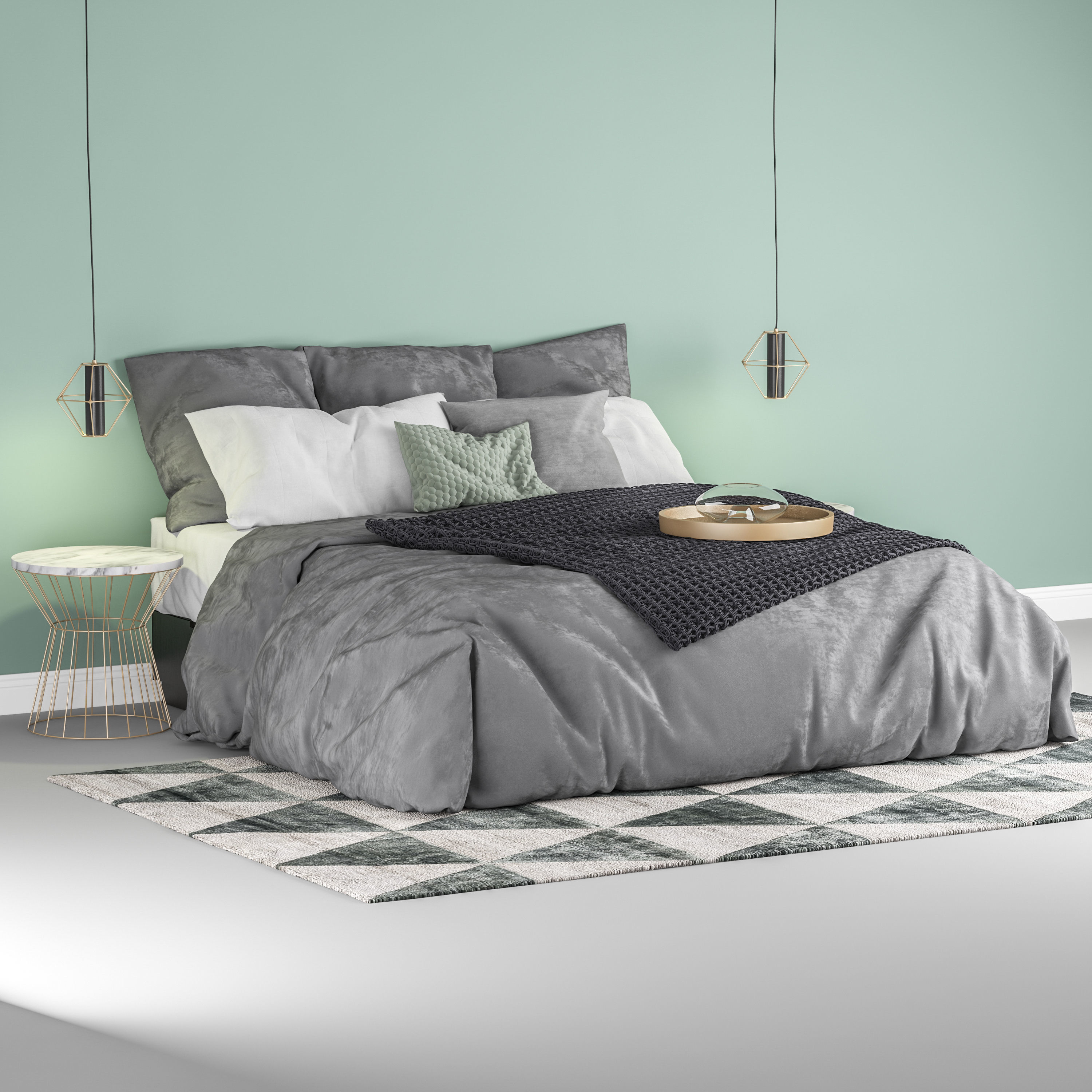 Nordli double bed  3D model_4