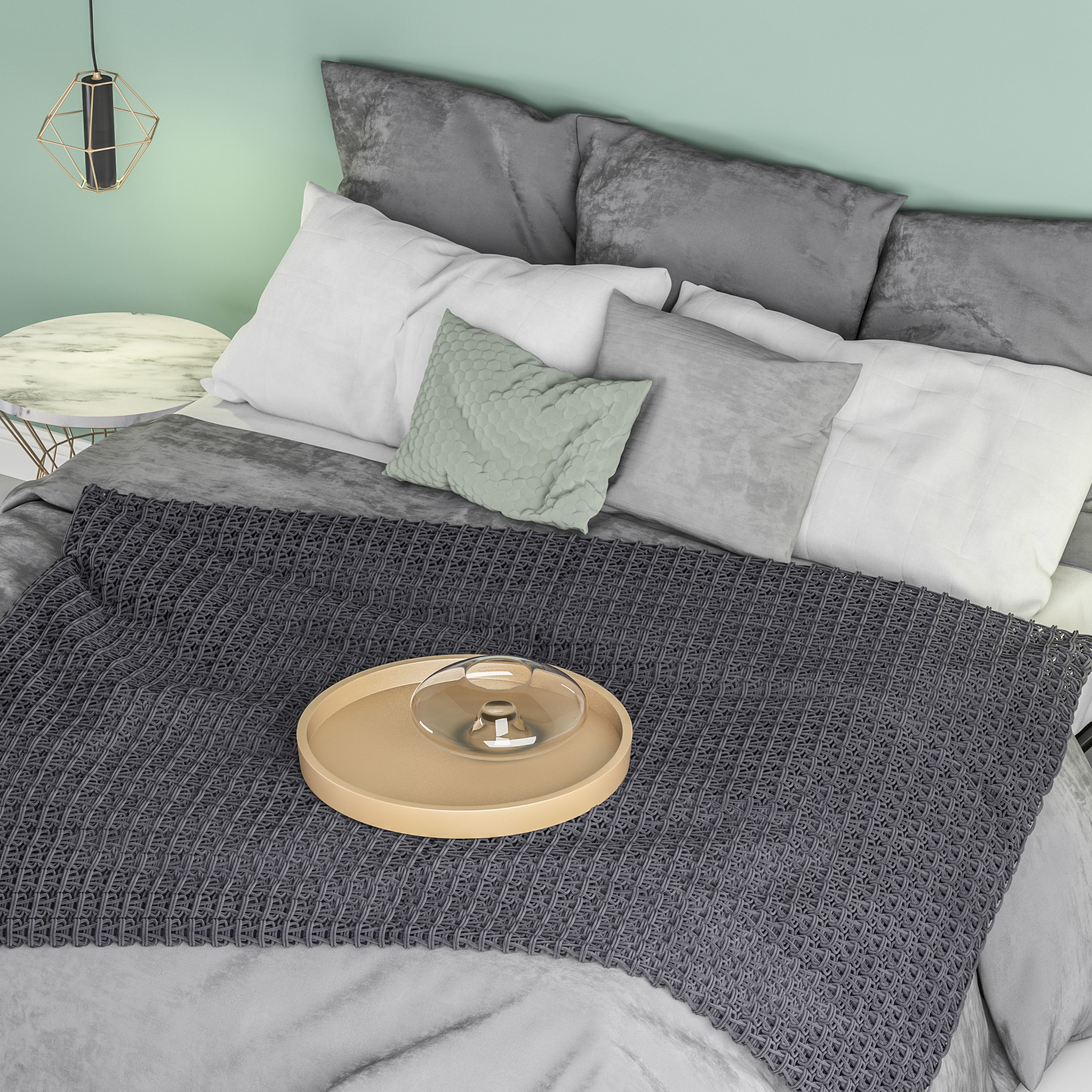 Nordli double bed  3D model_5